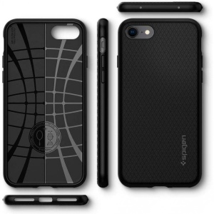 Husa Iphone SE 3(2022),SE 2 (2020) -Spigen Liquid Air- Negru mat - Img 3