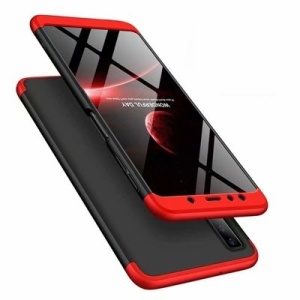 Husa Samsung Galaxy A9 -GKK 360 Front and Back Case Full Body Cover Negru cu Rosu - Img 2