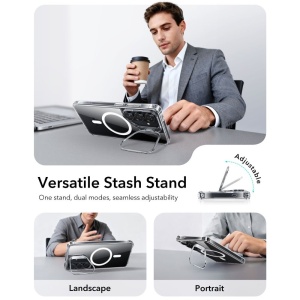Husa Samsung Galaxy S26 Classic Hybrid HaloLock Kickstand cu MagSafe de la ESR transparenta - Img 3