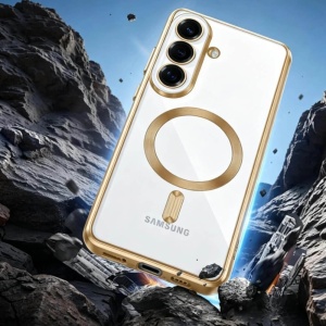 Husa Samsung Galaxy S26 Magsafe Luxury Crystal transparenta / mov - Img 3