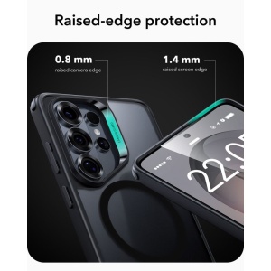 Husa Samsung Galaxy S26 Ultra Classic Hybrid HaloLock cu MagSafe de la ESR Frost Black - Img 5