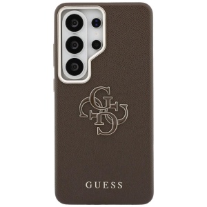 Husa Samsung Galaxy S26 Ultra Guess Grained Big 4G Metal Logo maro - Img 2