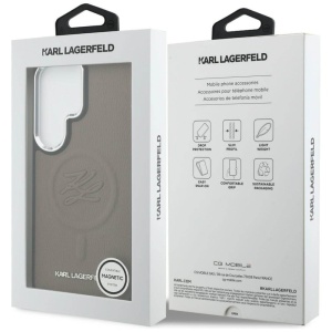 Husa Samsung Galaxy S26 Ultra Karl Lagerfeld Leather with Initial Logo Debossed MagSafe maro - Img 7