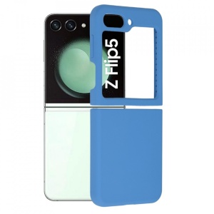 Husa pentru Samsung Galaxy Z Flip5 din silicon Albastra