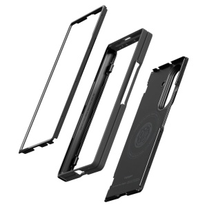 Margini inaltate cu tehnologie Air Cushion pentru protectie camere foto husa neagra Spigen Z Fold8 Ultra