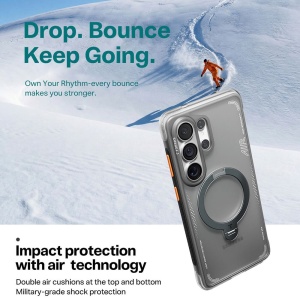 Husă Samsung S26 Ultra Torras Ostand Spin Air Series – Kickstand 360° Shadow Black - Img 2