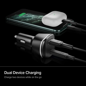 Incarcator auto pentru telefon Spigen PC1800 PowerArc USB/USB Type C PD30W/QC.3.0 - Img 3