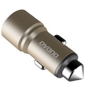 Incarcator Dudao Universal Car Charger 2x USB 2.4A golden - Img 1