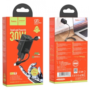 Incarcator telefon Hoco N13 Bright USB-A, USB Type-C, QC 3.0, 30W, 2.4A cu cablu Type-C - Img 7