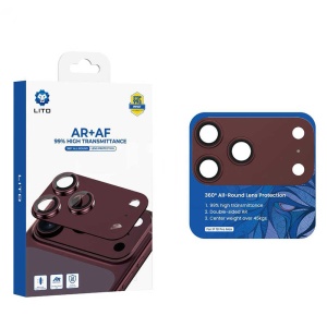 Protecție Camere iPhone 18 Pro Max - Lito - Crown Halo AR AF - Dark Cherry - Img 3