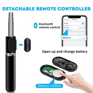 Selfie Stick cu trepied stabil, Bluetooth, rotatie 360, 103cm - Img 2