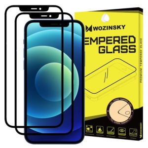 Sticla securizata Iphone 12 PRO MAX - Wozinsky Full Glue , Full Coveraged x 2-margine neagra - Img 1