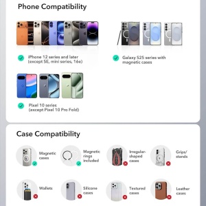 Suport telefon pentru masina OmniLock ESR Magsafe pentru grila de ventilatie  - Img 6