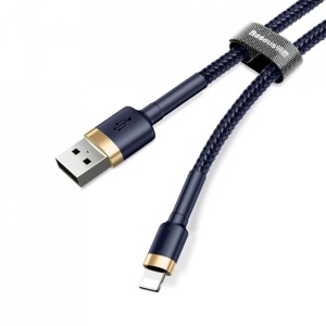 Cablu de date Baseus Cafule Lightning 1M 2.4A Blue/ Gold - Img 3