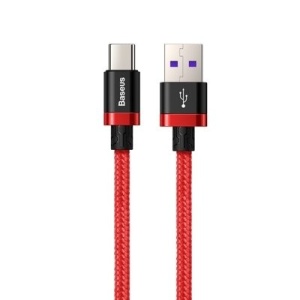 Cablu de date Baseus Purple Gold USB / USB-C Cable SuperCharge 40W- 2 M-Rosu - Img 1