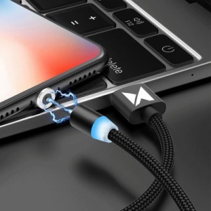 Cablu de date Wozinsky Magnetic Cable USB / micro USB / USB Type C / Lightning 2,4A 1m - Img 5