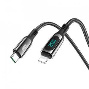 Cablu USB tip C to Lightning cu display LED, 20W, 1.2m - HOCO Data Cable Extreme (S51) - Img 2