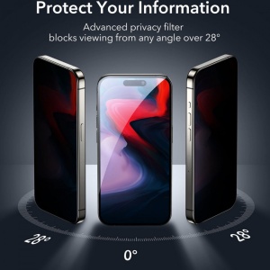 Folie sticla privacy pentru iPhone 15 Pro ESR Screen Shield - Img 5