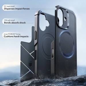 HHusa iPhone 17 ESR Cyber Armor Halolock neagra - Img 3