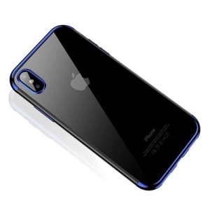 Husa  Samsung Galaxy A40 -cu gel transparent Ultrathin-margine albastra - Img 2