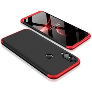 Husa Huawei P20Lite -GKK 360 Front and Back Case Full Body Cover -Negru cu Rosu - Img 1