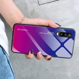 Husa Huawei P30 PRO-Gradient Glass Durable Cover din sticla securizata 9H -Pink Blue - Img 4