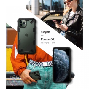 Husa Iphone 11 PRO MAX- Ringke Fusion X cu bumper de protecție TPU Green - Img 6
