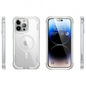 Husa iPhone 15 Pro Max i-Blason Ares Magsafe transparenta margini albe - Img 3