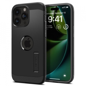 Husa Spigen iphone 15 Pro Max rezistenta Tough Armor neagra