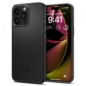 Husa iPhone 15 Pro Spigen Thin Fit -Black - Img 1