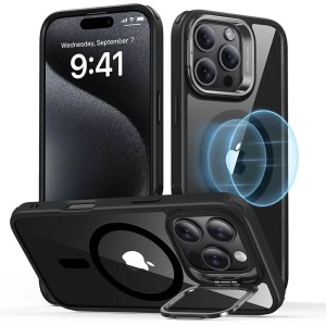 Husa iPhone 16 Pro Max Classic Kickstand Case cu MagSafe de la ESR Clear/ Black - Img 1