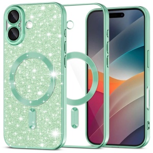 Husa iPhone 17 Luxury Glitter MagSafe Light Green
