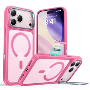 Husa iPhone 17 Pro Classic Hybrid HaloLock Kickstand cu MagSafe de la ESR Frosted Pink - Img 1