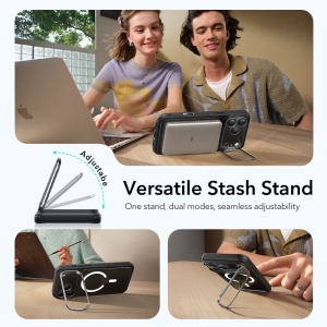 Husa iPhone 17 Pro Max Classic Hybrid HaloLock Kickstand cu MagSafe de la ESR transparenta / negru - Img 5