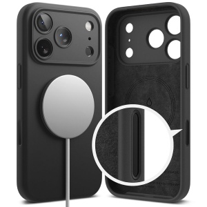 Husa iPhone 17 Pro Ringke Silicone Magnetic Magsafe Neagra - Img 2