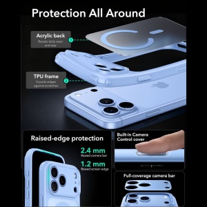 Husă iPhone 18 Pro ESR Classic Hybrid HaloLock Frosted Light Blue - Img 4