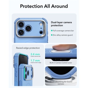 Husă iPhone 18 Pro ESR Cyber Armor Kickstand Light Blue - Img 5