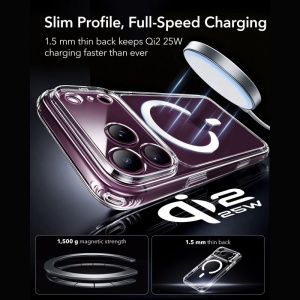 Husă iPhone 18 Pro Max - ESR Classic Hybrid - folie inclusa - Clear - Img 7