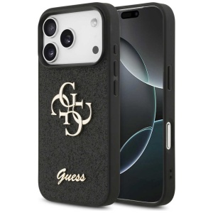 Husă iPhone 18 Pro Max - Guess - Fixed Glitter Big 4G (GUHCP18LHG4SGK) - Black