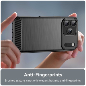 Husă iPhone 18 Pro Max - Techsuit Carbon Silicone - Black - Img 3