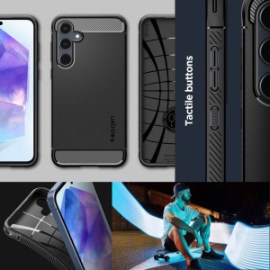 Husa Samsung Galaxy A55 Spigen Rugged Armor Neagra - Img 7