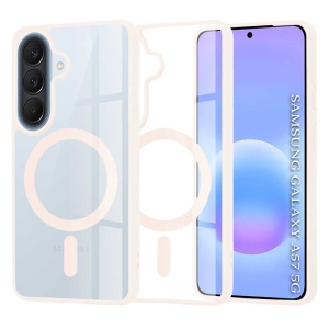 Husa Samsung Galaxy A57 Magsafe Pro transparenta margine nude pink