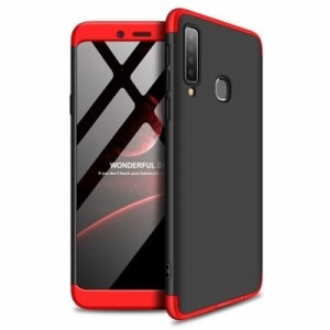 Husa Samsung Galaxy A9 -GKK 360 Front and Back Case Full Body Cover Negru cu Rosu - Img 1