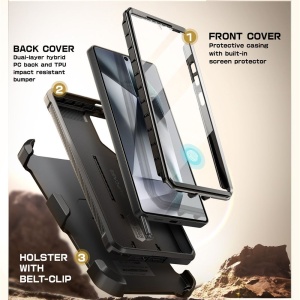 Husa Samsung Galaxy S25 Ultra Supcase Unicorn Beetle Pro Neagra - set - Img 4