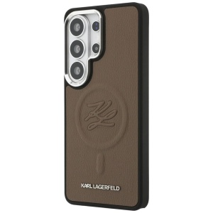 Husa Samsung Galaxy S26 Ultra Karl Lagerfeld Leather with Initial Logo Debossed MagSafe maro - Img 4