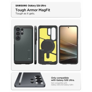 Husa Samsung Galaxy S26 Ultra Spigen Tough Armor Mag Magsafe Abyss Green - Img 7