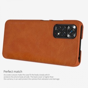 Husa Xiaomi Redmi Note 11/ Note 11s - Nillkin Qin Leather Case Brown - Img 5