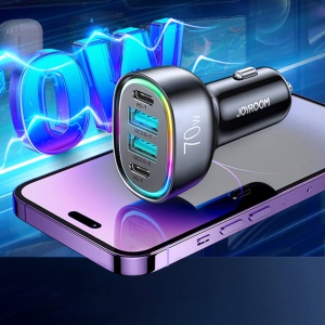Incarcator auto telefon Joyroom Fast charge 70W, 2 x USB-A , 2x USB-C - Img 3