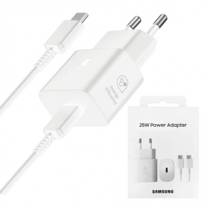 Incarcator original Samsung Fast Charging , PD 25W si cablu type C inclus alb - Img 1