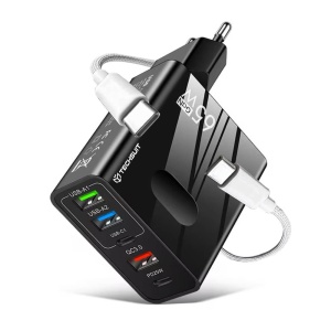 Incarcator telefon cu incarcare rapida 65W + cablu tip C Techsuit PentaXPower (CHC1) negru - Img 8